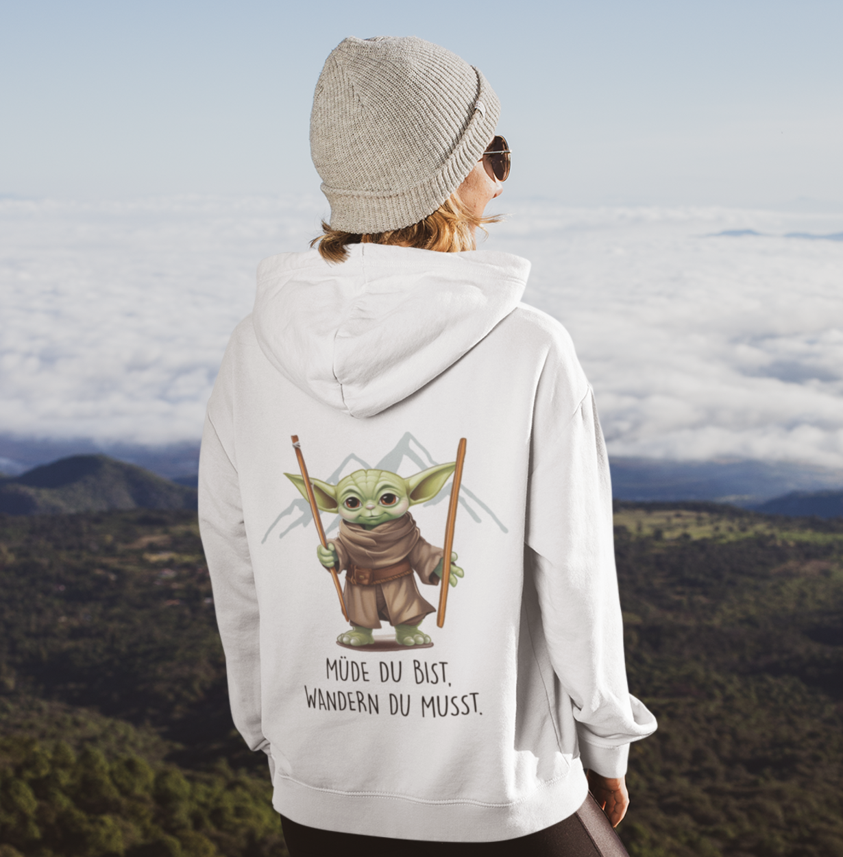 MÜDE DU BIST, WANDERN DU MUSST - Hoodie Unisex Rückendruck